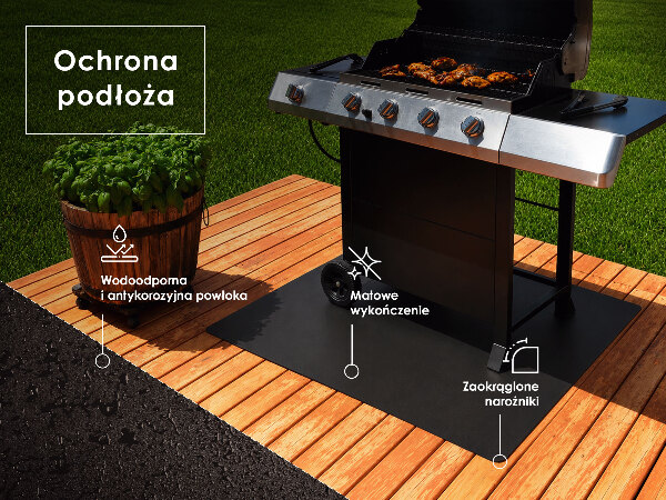 Rectangular barbecue floor protector 39x27 in (100x70 cm)