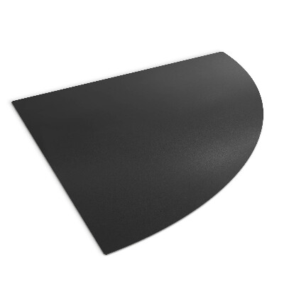 Quarter circle black steel fireplace hearth pad 39x39 in