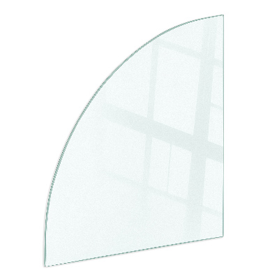 Corner glass hearth translucent 39x39 in (100x100 cm)
