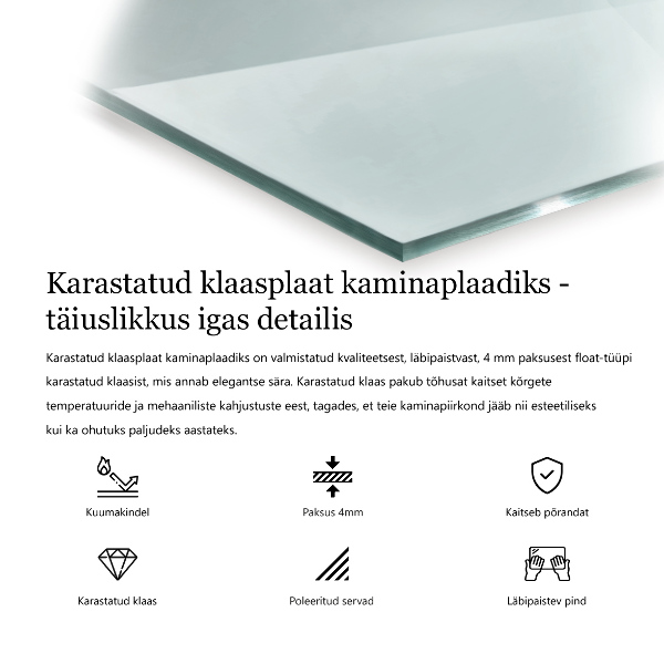 Glass hearth 16 in (40 cm)