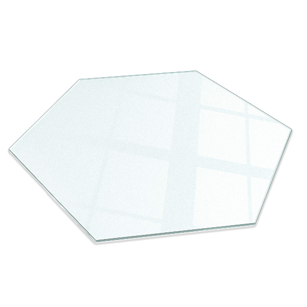 Hexagonal translucent wood stove pad h15 in (h 40 cm)