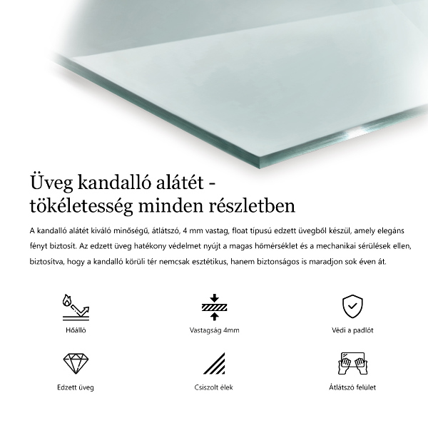 Glass wood burner hearth 20x20 in (50x50 cm)