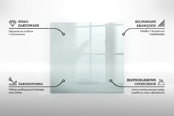 Glass wood burner hearth 20x20 in (50x50 cm)