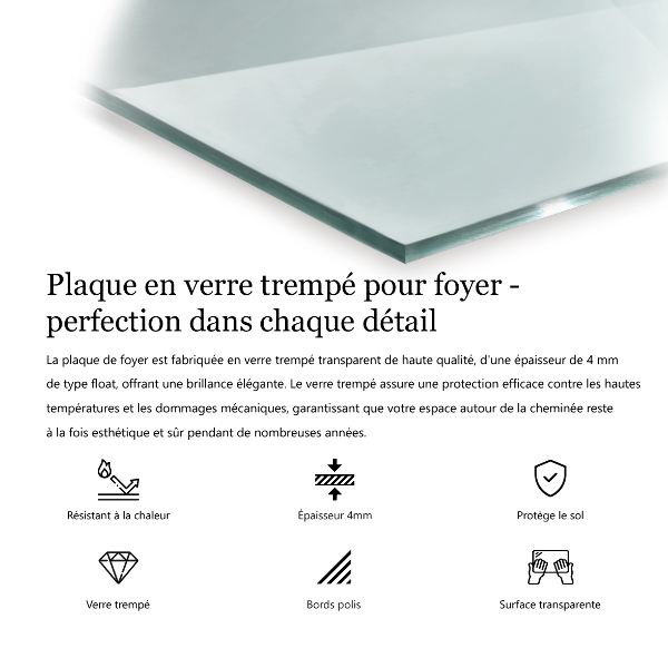 Glass wood burner hearth 24x24 in (60x60 cm)