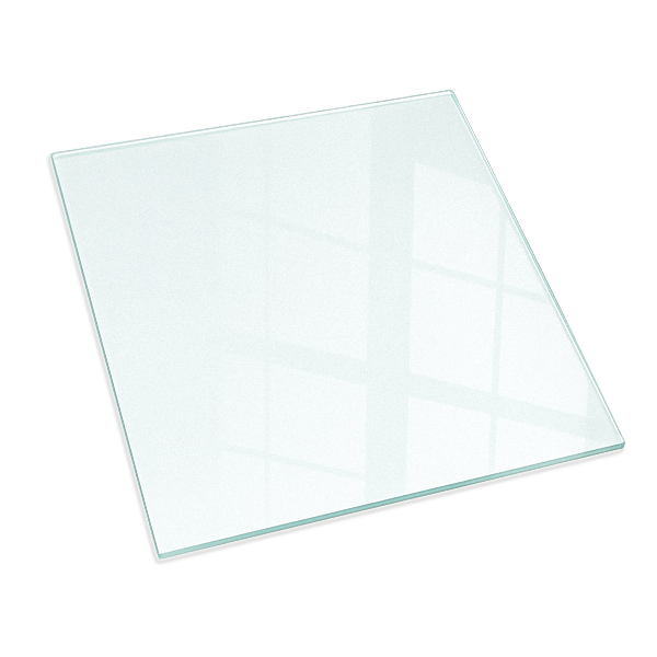 Square translucent glass fire hearth 19x19 in (50x50 cm)