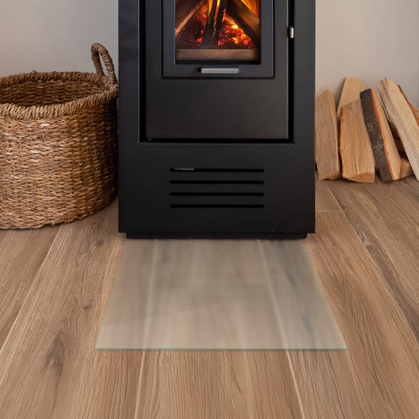 Square translucent glass fire hearth 19x19 in (50x50 cm)