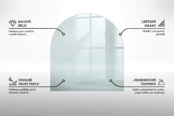 Glass hearth 39x39 in (100x100 cm)