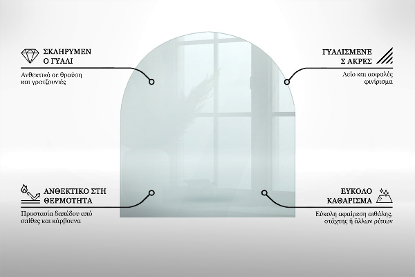 Glass hearth 39x39 in (100x100 cm)