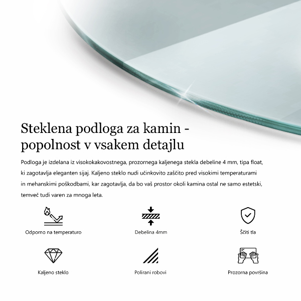 Glass hearth 32x28 in (80x70 cm)