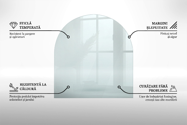 Glass hearth 32x28 in (80x70 cm)