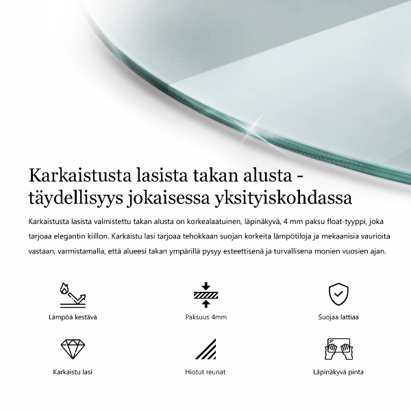 Glass hearth 32x28 in (80x70 cm)