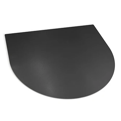 Semi-circular black steel fireplace hearth pad 39x39 inches