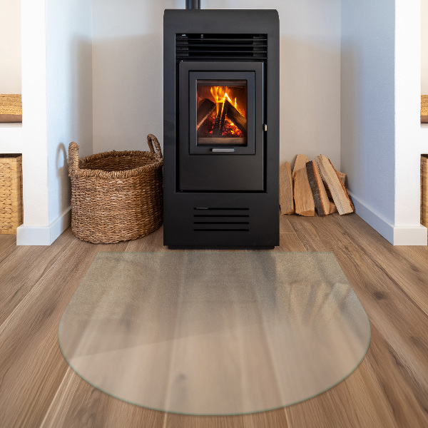 Semi-ovale translucent wood stove pad 39x39 in (100x100 cm)