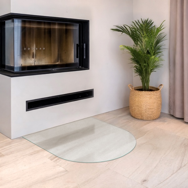Semi-ovale translucent wood stove pad 31x27 in (80x70 cm)