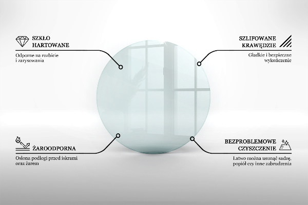 Corner glass hearth fi31 in (80 cm)