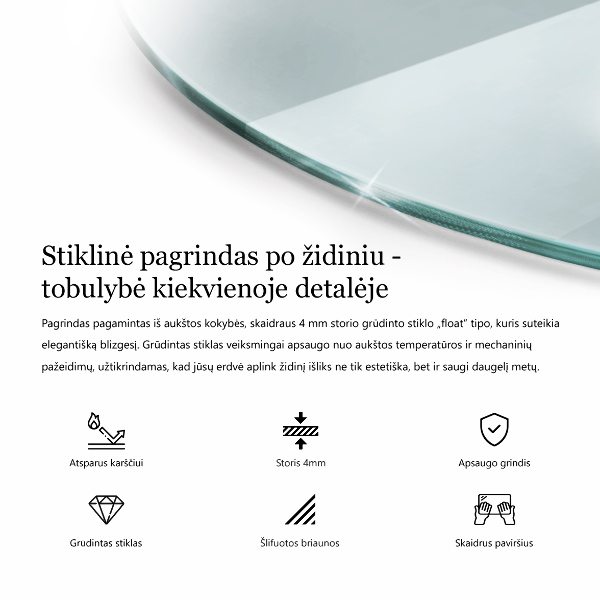 Corner glass hearth fi35 in (90 cm)