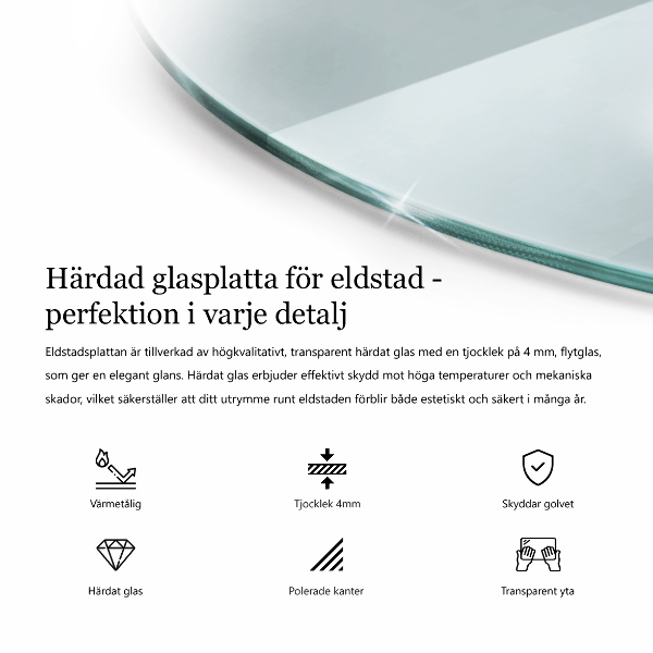 Corner glass hearth fi35 in (90 cm)