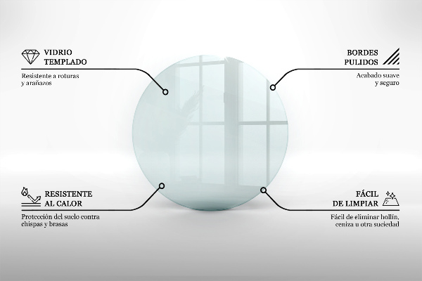 Corner glass hearth fi35 in (90 cm)