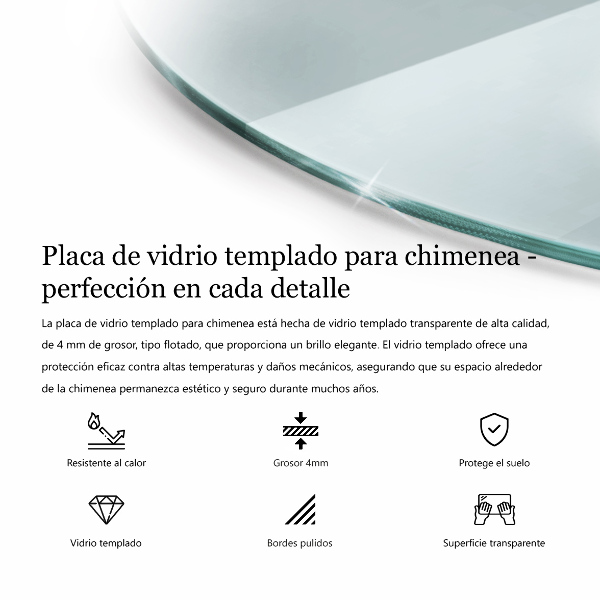 Corner glass hearth fi35 in (90 cm)