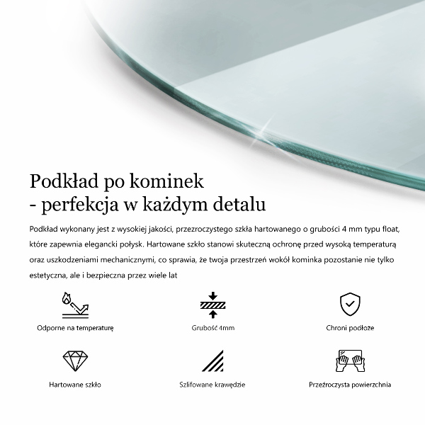 Corner glass hearth fi35 in (90 cm)