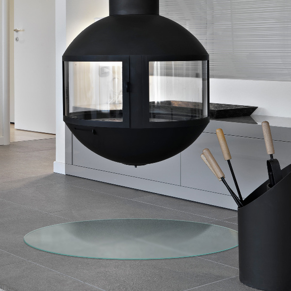 Round translucent fireplace pad fi39 in (fi 100 cm)