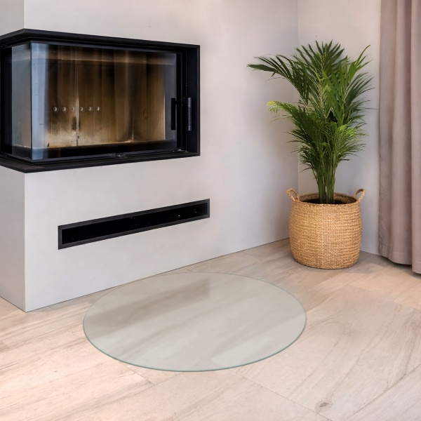Round translucent fireplace pad fi39 in (fi 100 cm)