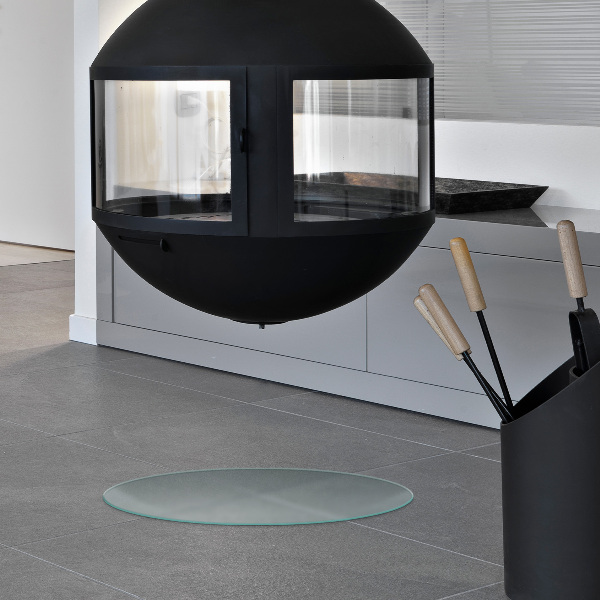Round translucent fireplace pad fi23 in (fi 60 cm)
