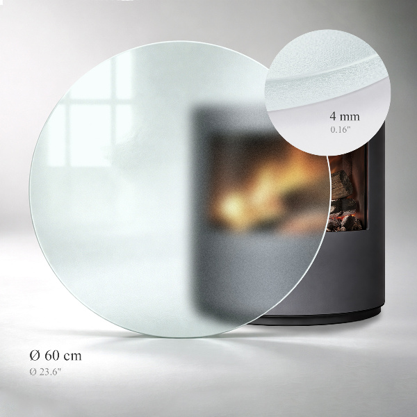 Round translucent fireplace pad fi23 in (fi 60 cm)