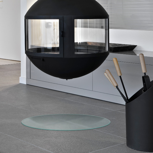 Round translucent fireplace pad fi27 in (fi 70 cm)
