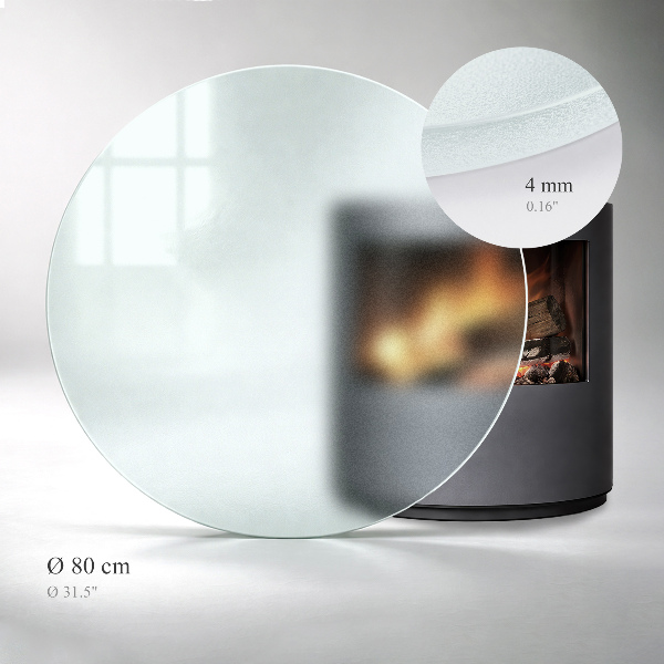 Round translucent fireplace pad fi31 in (fi 80 cm)