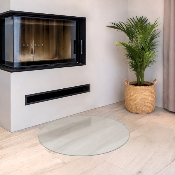 Round translucent fireplace pad fi35 in (fi 90 cm)