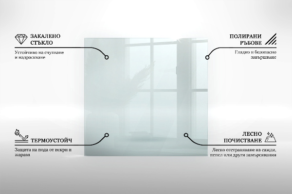 Glass hearth 39x20 in (100x50 cm)