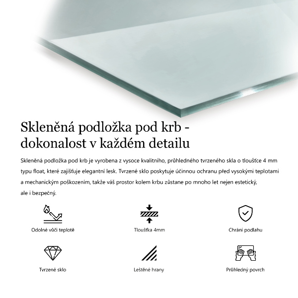 Glass wood burner hearth 55x28 in (140x70 cm)