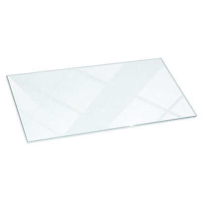 Rectangular translucent glass hearth 39x19 in (100x50 cm)