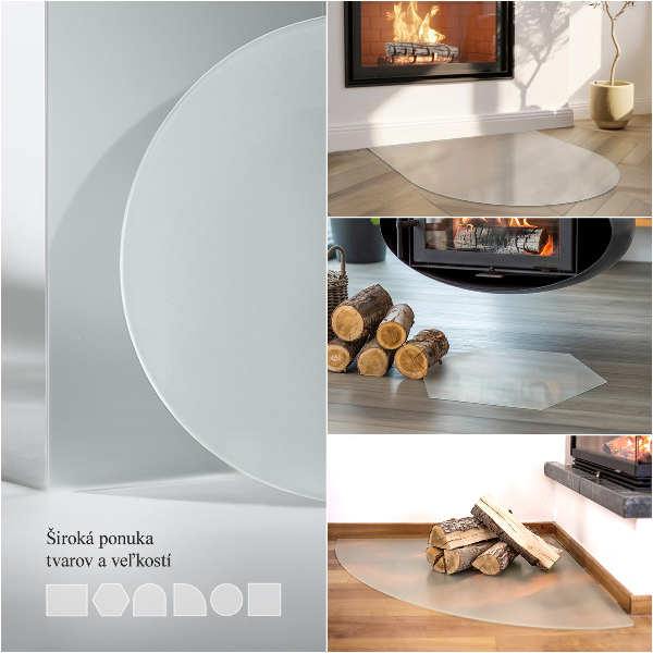 Rectangular translucent glass hearth 47x23 in (120x60 cm)