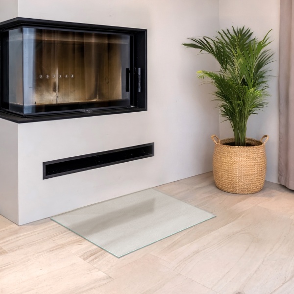 Rectangular translucent glass hearth 23x15 in (60x40 cm)