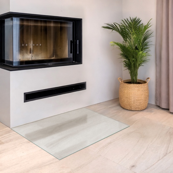 Rectangular translucent glass hearth 31x23 in (80x60 cm)