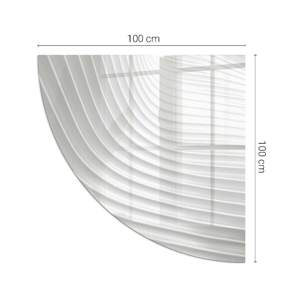 Quarter-circle glass hearth plate Waves of delicate lines