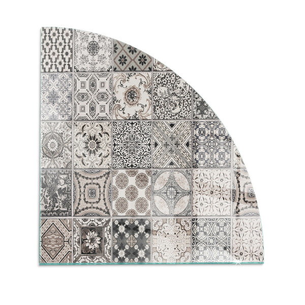 Quarter-circle tempered glass hearth Decorative tile patterns