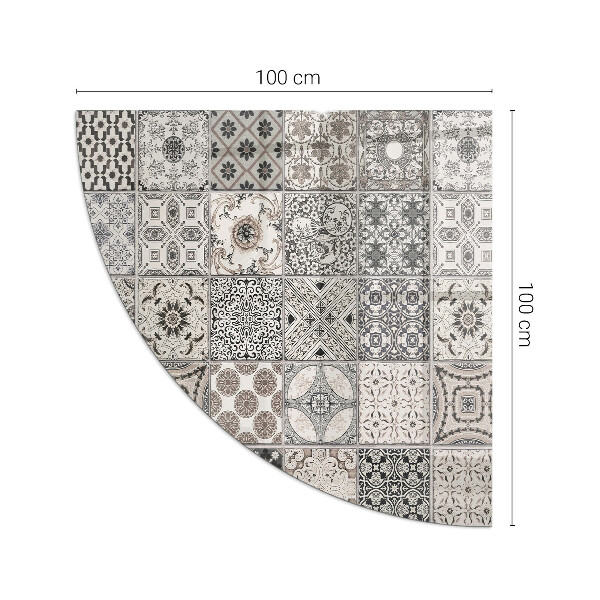 Quarter-circle tempered glass hearth Decorative tile patterns