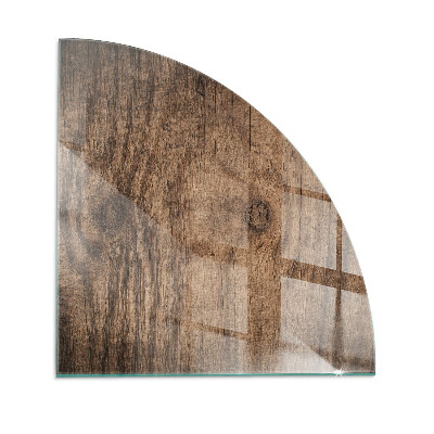 Quarter-circle tempered glass hearth Natural wood pattern