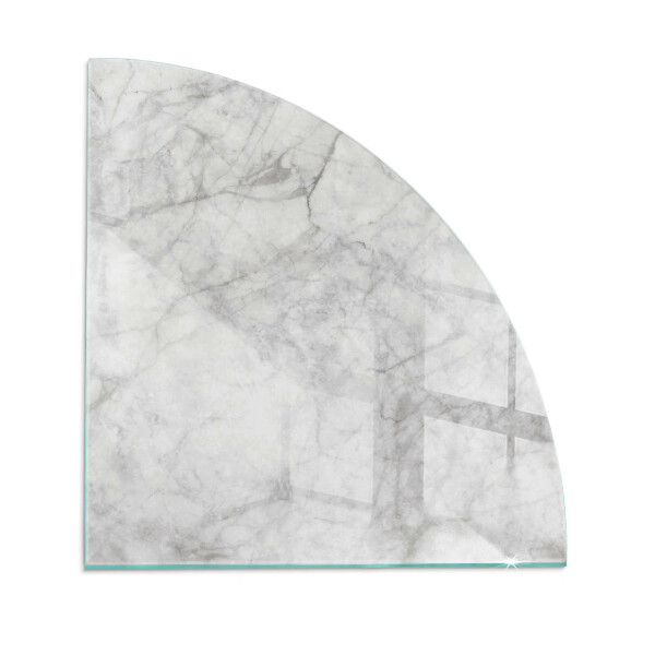 Quarter-circle glass hearth plate Marble structure pattern