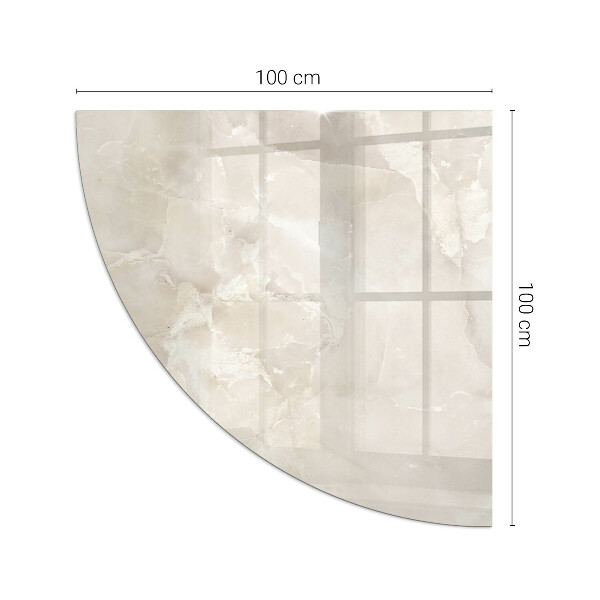 Quarter-circle toughened glass hearths Natural marble pattern
