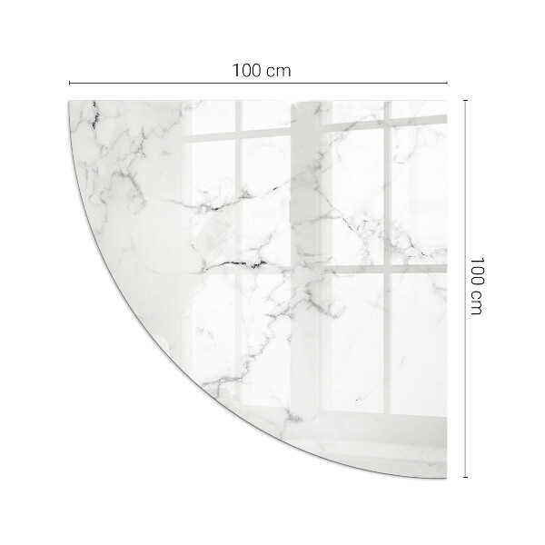 Quarter-circle toughened glass hearths Marble pattern with veins