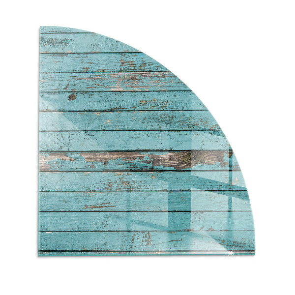 Quarter-circle glass hearth plate Rustic style boards