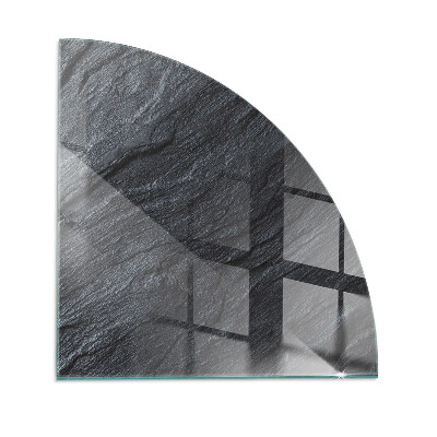Quarter-circle tempered glass hearth Stone surface texture