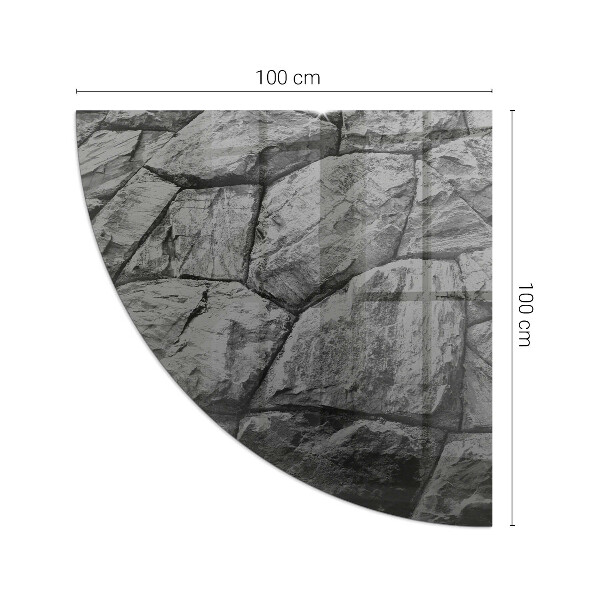 Quarter-circle toughened glass hearths Natural stone pattern