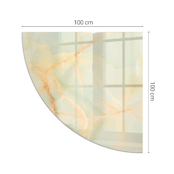 Quarter-circle toughened glass hearths Abstract marble pattern