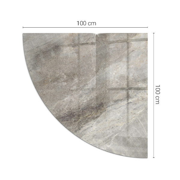 Quarter-circle tempered glass hearth Natural stone pattern