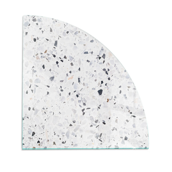 Quarter-circle tempered glass hearth Stone pattern with particles